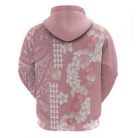 Soft Pink Hawaii Anthurium Plumeria Lei Hoodie LT9 - Polynesian Pride