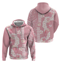 Soft Pink Hawaii Anthurium Plumeria Lei Hoodie LT9 - Polynesian Pride