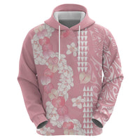 Soft Pink Hawaii Anthurium Plumeria Lei Hoodie LT9 - Polynesian Pride