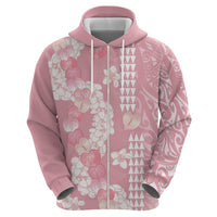 Soft Pink Hawaii Anthurium Plumeria Lei Hoodie LT9 - Polynesian Pride
