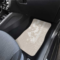 Suede Beige Hawaii Anthurium Plumeria Lei Car Mats LT9 - Polynesian Pride