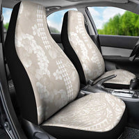 Suede Beige Hawaii Anthurium Plumeria Lei Car Seat Cover LT9 - Polynesian Pride
