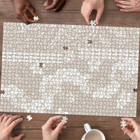 Suede Beige Hawaii Anthurium Plumeria Lei Puzzle