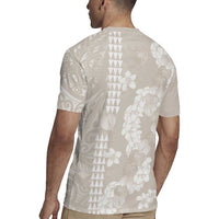 Suede Beige Hawaii Anthurium Plumeria Lei Rugby Jersey