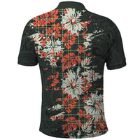 Hawaii Tartan With Hibiscus Polo Shirt Polynesian Pattern Vintage