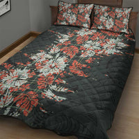 Hawaii Tartan With Hibiscus Quilt Bed Set Polynesian Pattern Vintage