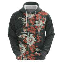 Hawaii Tartan With Hibiscus Zip Hoodie Polynesian Pattern Vintage LT9 - Polynesian Pride