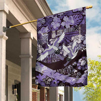 Japanese Hawaiian Crane Garden Flag Purple Tapa Patchwork Pattern LT9 House Flag Purple - Polynesian Pride