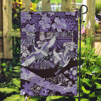 Japanese Hawaiian Crane Garden Flag Purple Tapa Patchwork Pattern LT9 Garden Flag Purple - Polynesian Pride