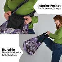 Japanese Hawaiian Crane Grocery Bag Purple Tapa Patchwork Pattern LT9 - Polynesian Pride