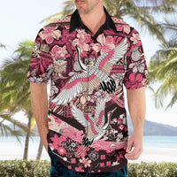 Japanese Hawaiian Crane Hawaiian Shirt Soft Pink Tapa Patchwork Pattern LT9 - Polynesian Pride