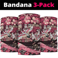 Japanese Hawaiian Crane Neck Gaiter Soft Pink Tapa Patchwork Pattern LT9 package One Size: 25*50cm Pink - Polynesian Pride