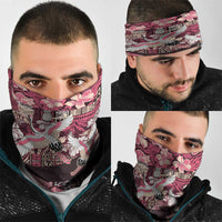 Japanese Hawaiian Crane Neck Gaiter Soft Pink Tapa Patchwork Pattern LT9 - Polynesian Pride