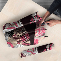 Japanese Hawaiian Crane Umbrella Soft Pink Tapa Patchwork Pattern