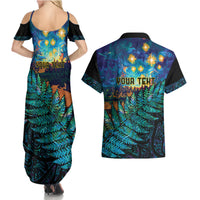 Matariki Te Tau Hou Maori Couples Matching Summer Maxi Dress and Hawaiian Shirt New Zealand Silver Fern Night Starry Sky LT9 - Polynesian Pride