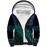 Matariki Te Tau Hou Maori Sherpa Hoodie New Zealand Silver Fern Night Starry Sky LT9 Unisex Black - Polynesian Pride