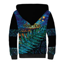 Matariki Te Tau Hou Maori Sherpa Hoodie New Zealand Silver Fern Night Starry Sky LT9 - Polynesian Pride