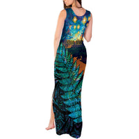 Matariki Te Tau Hou Maori Tank Maxi Dress New Zealand Silver Fern Night Starry Sky LT9 - Polynesian Pride