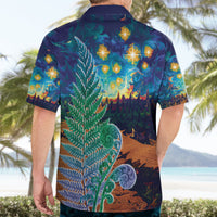 Personalised New Zealand Matariki Art Star Hawaiian Shirt Koru Fern Night Starry Sky