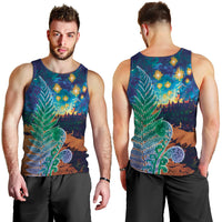 Personalised New Zealand Matariki Art Star Men Tank Top Koru Fern Night Starry Sky
