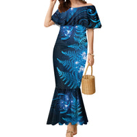 New Zealand Matariki Mermaid Dress Blue Milky Way Stars Night Sky LT9 Women Blue - Polynesian Pride