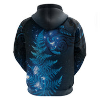 New Zealand Matariki Zip Hoodie Blue Milky Way Stars Night Sky
