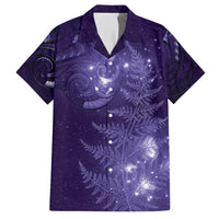 New Zealand Matariki Hawaiian Shirt Purple Milky Way Stars Night Sky LT9 Purple - Polynesian Pride