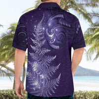 New Zealand Matariki Hawaiian Shirt Purple Milky Way Stars Night Sky LT9 - Polynesian Pride