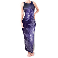 New Zealand Matariki Tank Maxi Dress Purple Milky Way Stars Night Sky LT9 Women Purple - Polynesian Pride