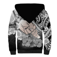 Personalised Polynesian Pride Happy Father Day Sherpa Hoodie I Love You Dad - Polynesian Tribal Black LT9 - Polynesian Pride