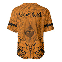 Personalised Polynesian Father's Day Gift For Dad Baseball Jersey Super Father In The World - Gold Polynesian Pattern LT9 - Polynesian Pride