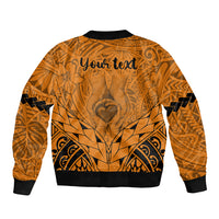 Personalised Polynesian Father's Day Gift For Dad Bomber Jacket Super Father In The World - Gold Polynesian Pattern LT9 - Polynesian Pride