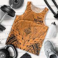 Personalised Polynesian Father's Day Gift For Dad Men Tank Top Super Father In The World - Gold Polynesian Pattern LT9 Gold - Polynesian Pride