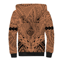 Polynesian Father's Day Gift For Dad Sherpa Hoodie Super Father In The World - Nude Polynesian Pattern LT9 - Polynesian Pride