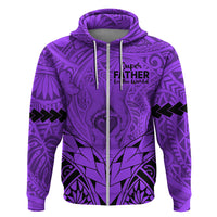 Custom Polynesian Fathers Day Gift For Dad Hoodie Super Father In The World Purple Polynesian Pattern LT9 Zip Hoodie Purple - Polynesian Pride