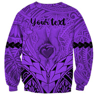 Personalised Polynesian Father's Day Gift For Dad Sweatshirt Super Father In The World - Purple Polynesian Pattern LT9 - Polynesian Pride