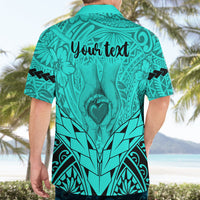 Personalised Polynesian Father's Day Gift For Dad Hawaiian Shirt Super Father In The World - Turquoise Polynesian Pattern LT9 - Polynesian Pride