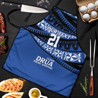 Fiji Rugby Pacific Custom Apron Pasifika Tapa Pattern LT9 Blue - Polynesian Pride