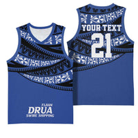 Fiji Rugby Pacific Custom Basketball Jersey Pasifika Tapa Pattern - Polynesian Pride