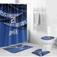 Fiji Rugby Pacific Custom Bathroom Set Pasifika Tapa Pattern LT9 Bathroom Set (4 pcs) Blue - Polynesian Pride