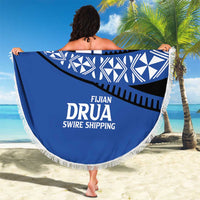 Fiji Rugby Pacific Custom Beach Blanket Pasifika Tapa Pattern