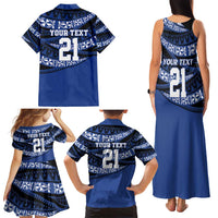 Fiji Rugby Pacific Custom Family Matching Tank Maxi Dress and Hawaiian Shirt Pasifika Tapa Pattern