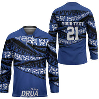 Fiji Rugby Pacific Custom Hockey Jersey Pasifika Tapa Pattern - Polynesian Pride