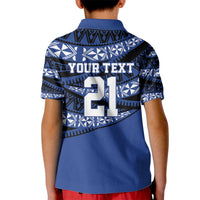 Fiji Rugby Pacific Custom Kid Polo Shirt Pasifika Tapa Pattern