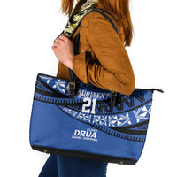 Fiji Rugby Pacific Custom Leather Tote Bag Pasifika Tapa Pattern