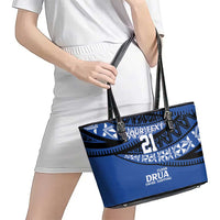 Fiji Rugby Pacific Custom Leather Tote Bag Pasifika Tapa Pattern