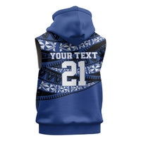 Fiji Rugby Pacific Custom Sleeveless Zip Hoodie Pasifika Tapa Pattern - Polynesian Pride