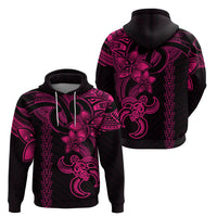 Hawaiian Tribal Hoodie Polynesian Kakau Turtle Pink LT9 - Polynesian Pride