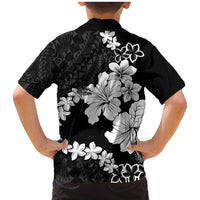 American Samoa Lotu Tamaiti Family Matching Mermaid Dress and Hawaiian Shirt White Sunday Plumeria Black Vibe