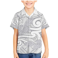 Lotu Tamaiti Samoa Siapo Family Matching Mermaid Dress and Hawaiian Shirt White Sunday With Teuila Torch Ginger